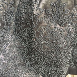 Beaded fit & flare Slate Gray Dress & Black Jacket